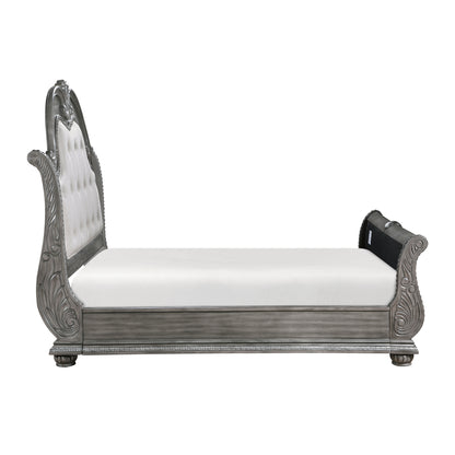 Homelegance Queen Bed Bennington Gray Finish Luxurious Design 1583-1