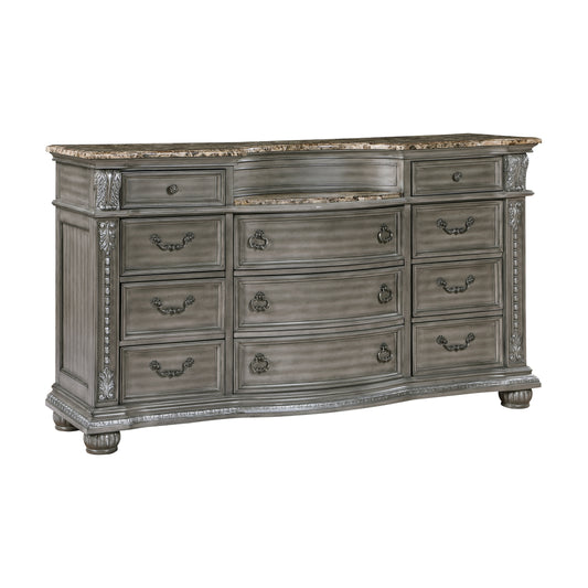 Homelegance Dresser Bennington Gray Finish with Marble Top 1583-5