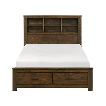 Homelegance Queen Bed Sullivan Wire-Brushed Oak Finish with Storage 1592-1