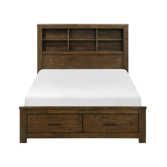 Homelegance Queen Bed Sullivan Wire-Brushed Oak Finish with Storage 1592-1