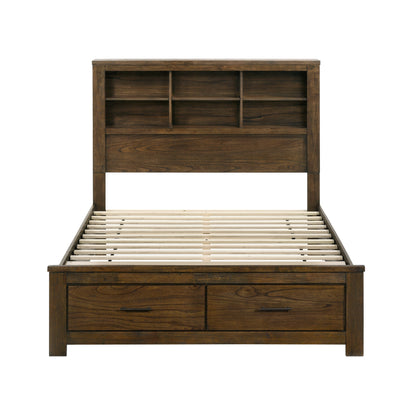 Homelegance Queen Bed Sullivan Wire-Brushed Oak Finish with Storage 1592-1