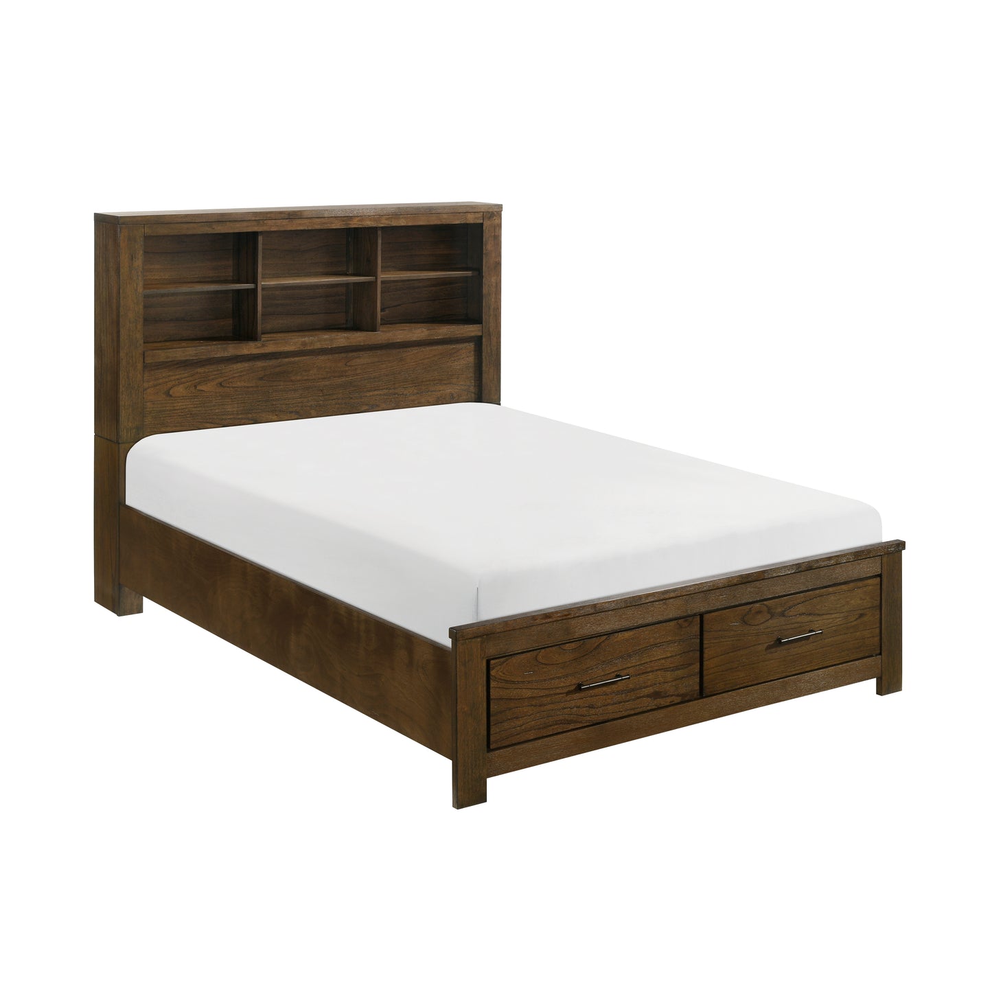 Homelegance Queen Bed Sullivan Wire-Brushed Oak Finish with Storage 1592-1