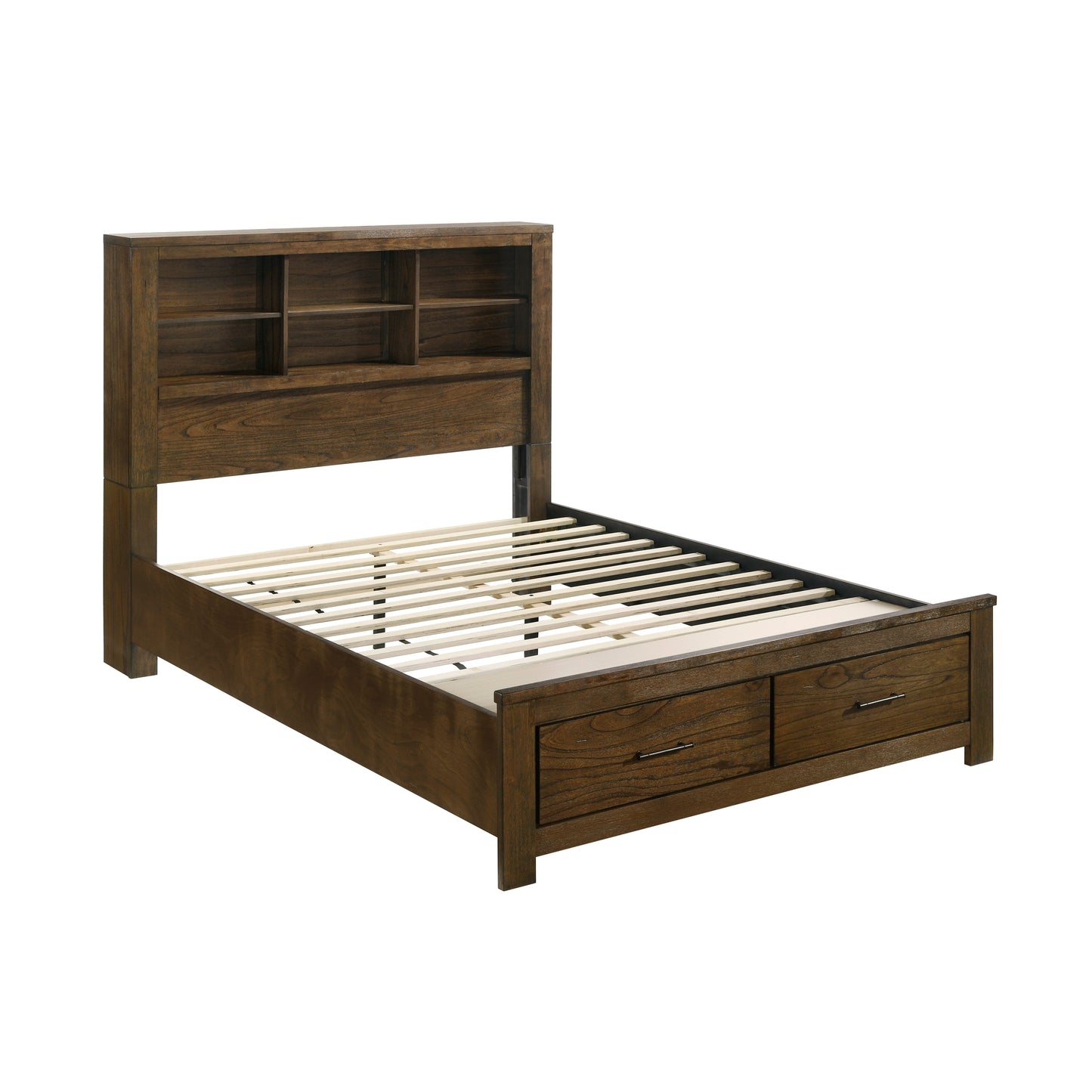 Homelegance Queen Bed Sullivan Wire-Brushed Oak Finish with Storage 1592-1