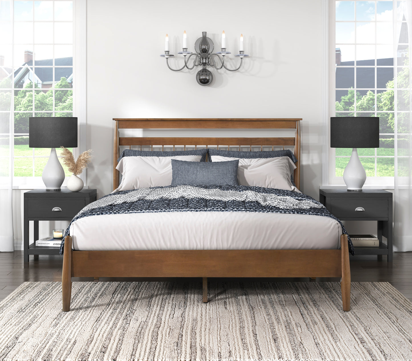 Homelegance Queen Bed Arlo Chestnut Finish Timeless Design 1599-1