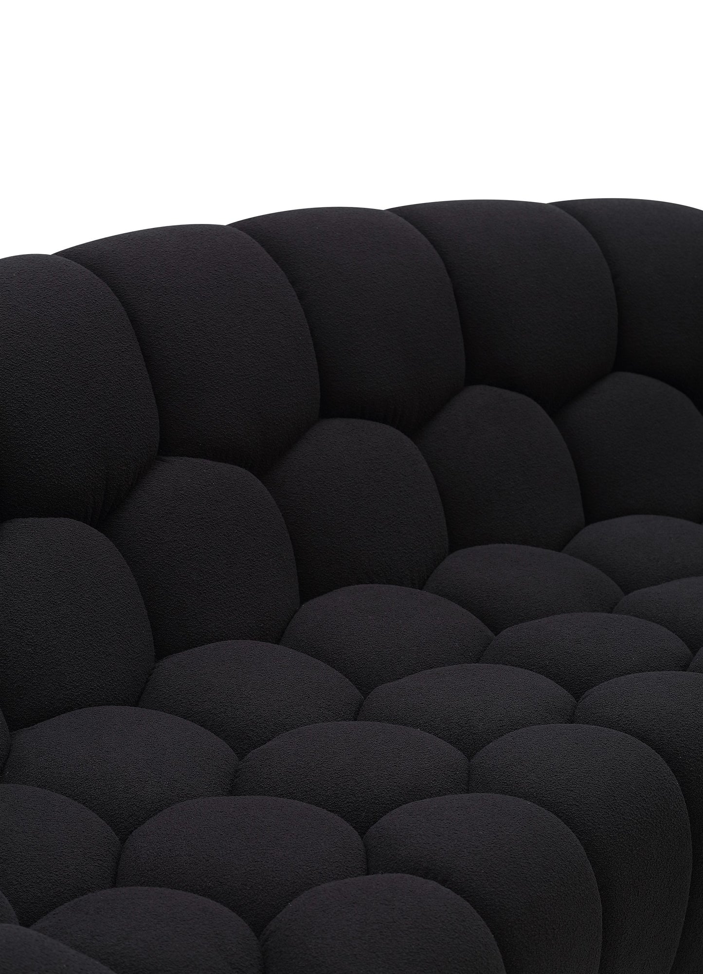 Divani Casa Yolonda Modern Curved Black Fabric Sofa