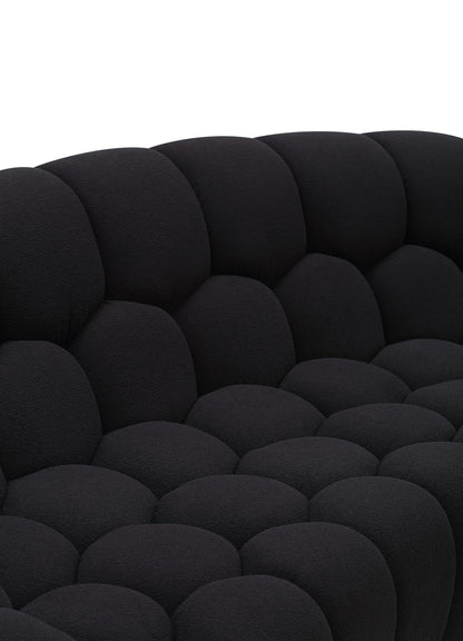 Divani Casa Yolonda Modern Curved Black Fabric Sofa