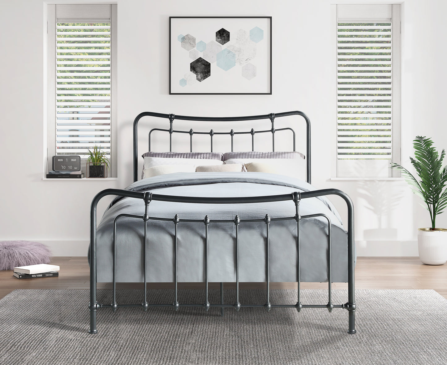 Homelegance Queen Bed Engleside Gunmetal - Timeless Elegance and Comfort 1601-1