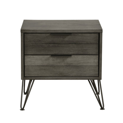 Homelegance Nightstand Urbanite Gray Finish with Metal Legs and Drawers 1604-4