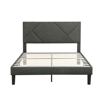 Homelegance Queen Bed Raina Gray Textured Fabric Upholstery 1610GY-1