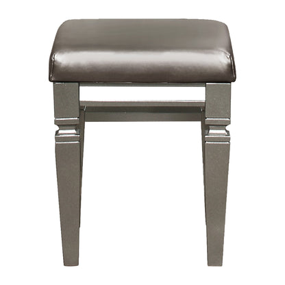Homelegance Vanity Benches Tamsin Silver Gray Metallic Finish 1616-14