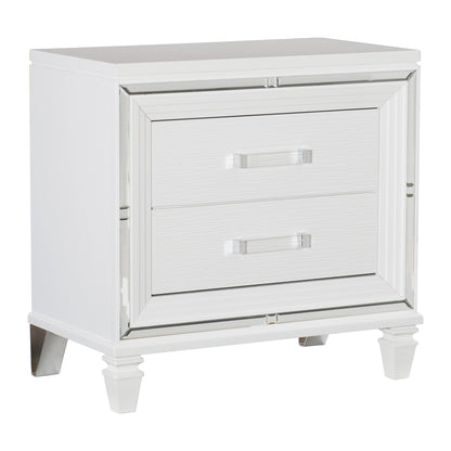 Homelegance Tamsin Nightstand in White Metallic Finish 1616W-4