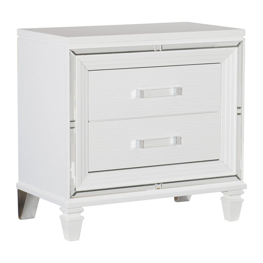 Homelegance Tamsin Nightstand in White Metallic Finish 1616W-4