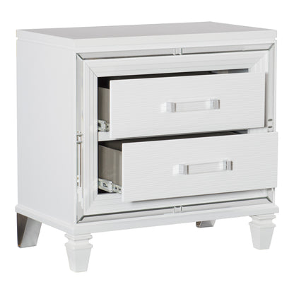 Homelegance Tamsin Nightstand in White Metallic Finish 1616W-4
