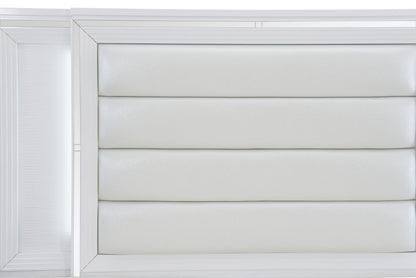 Homelegance Queen Bed Tamsin White Finish with LED Lighting and Storage 1616W-1