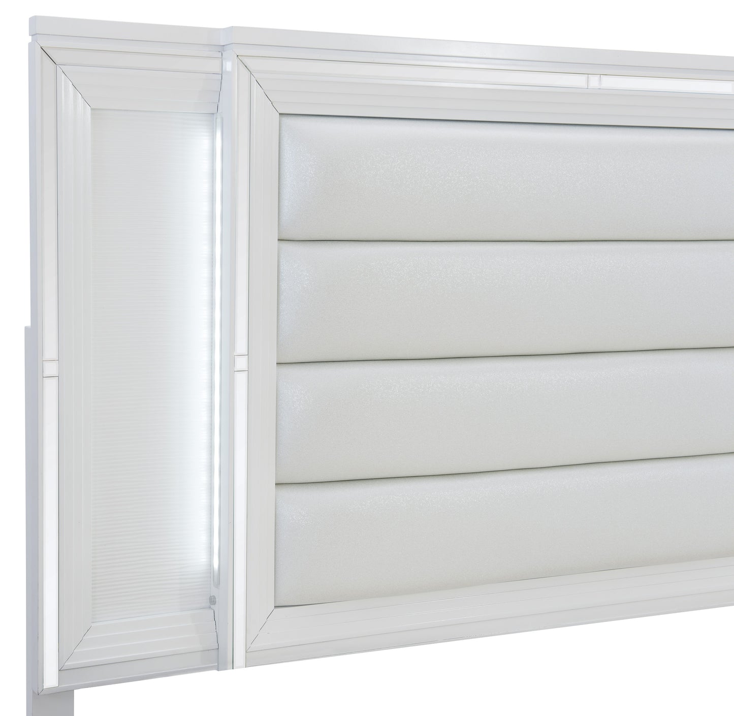 Homelegance Queen Bed Tamsin White Finish with LED Lighting and Storage 1616W-1