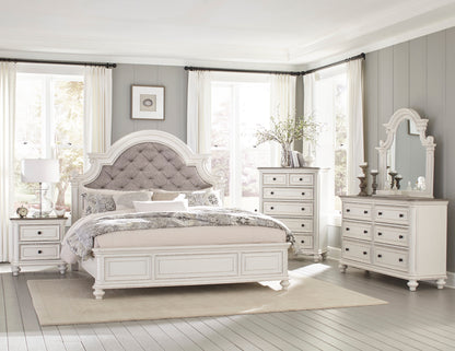 Homelegance Queen Bed Baylesford Antique White Finish 1624W-1