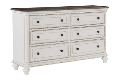Homelegance Dresser Baylesford Antique White Rub-Through Finish 1624W-5