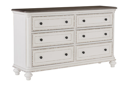 Homelegance Dresser Baylesford Antique White Rub-Through Finish 1624W-5