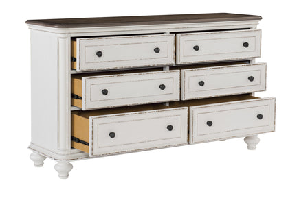 Homelegance Dresser Baylesford Antique White Rub-Through Finish 1624W-5