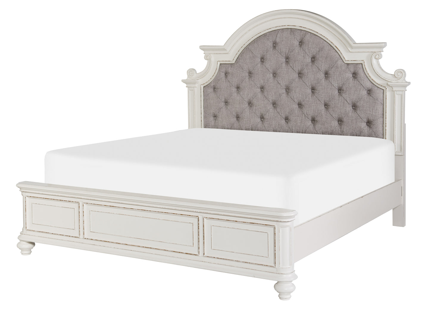 Homelegance Queen Bed Baylesford Antique White Finish 1624W-1
