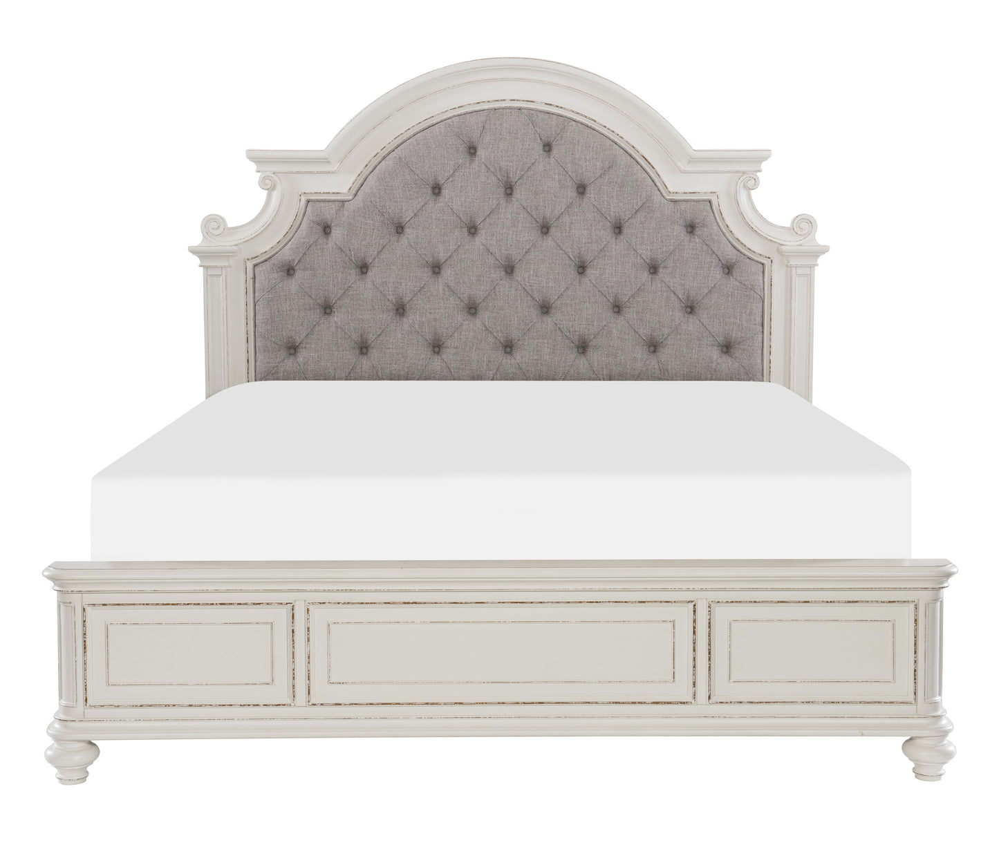 Homelegance Queen Bed Baylesford Antique White Finish 1624W-1