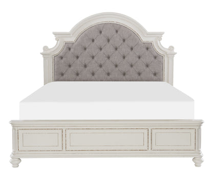 Homelegance Queen Bed Baylesford Antique White Finish 1624W-1