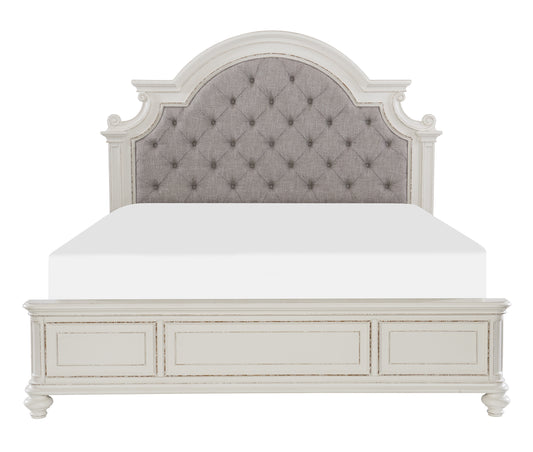 Homelegance Queen Bed Baylesford Antique White Finish 1624W-1