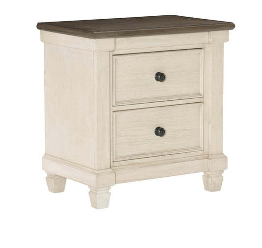 Homelegance Weaver Nightstand Antique White Rosy Brown Finish 1626-4