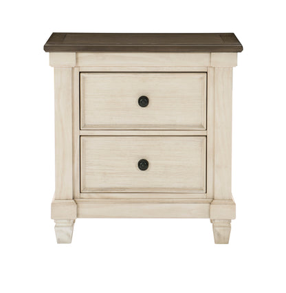 Homelegance Weaver Nightstand Antique White Rosy Brown Finish 1626-4