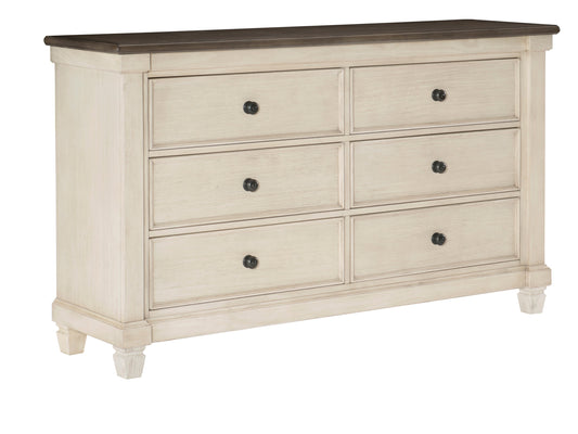 Homelegance Dresser Weaver Antique White Rosy Brown Finish 1626-5