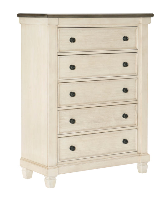 Homelegance Chest Weaver Antique White Rosy Brown Finish 1626-9