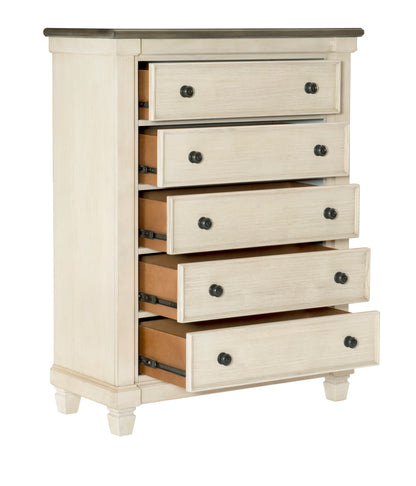 Homelegance Chest Weaver Antique White Rosy Brown Finish 1626-9