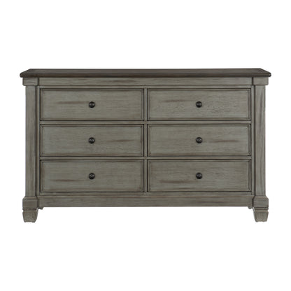 Homelegance Dresser Antique Gray Weaver Finish with Coffee Top 1626GY-5