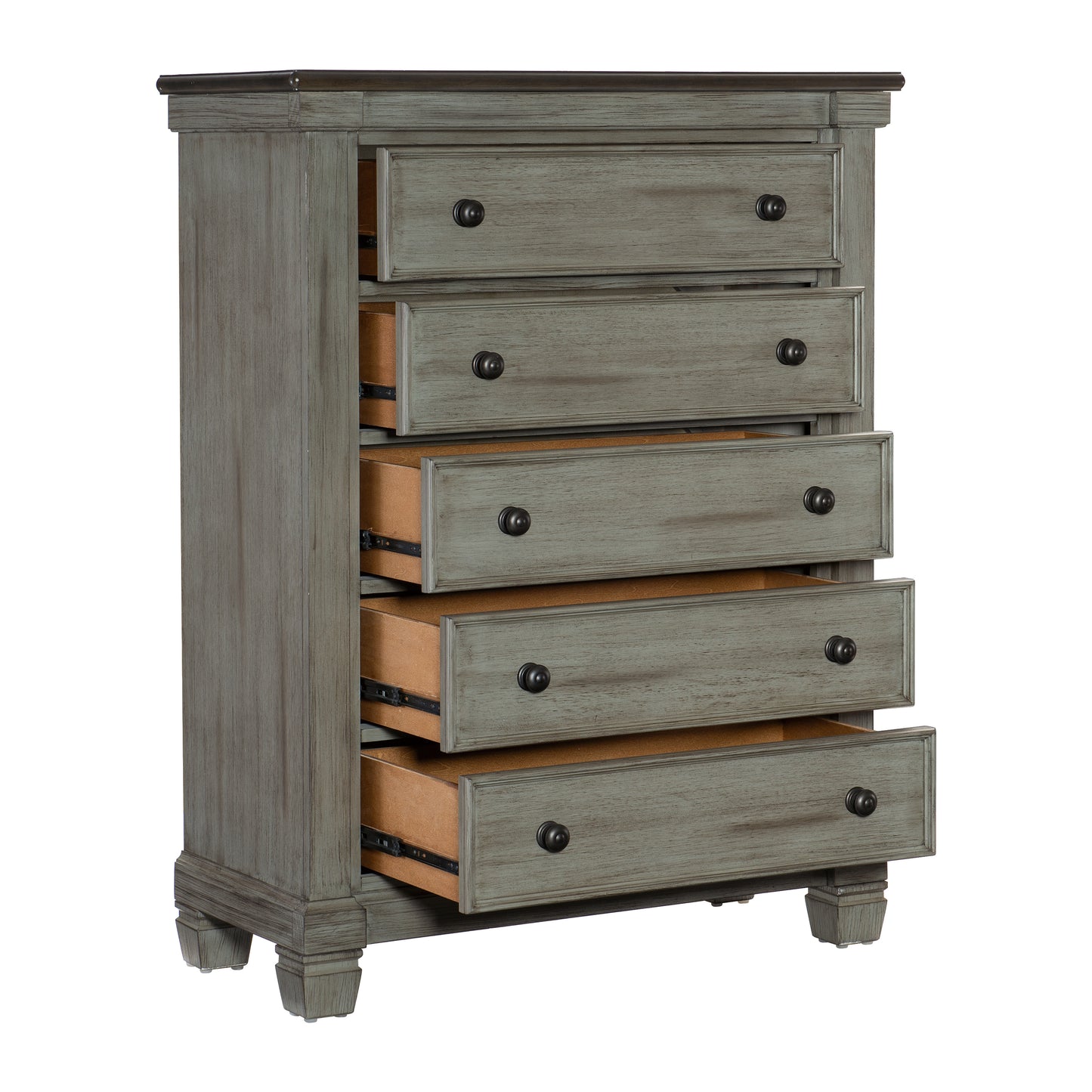 Homelegance Chest Weaver Antique Gray Finish with Coffee Top 1626GY-9