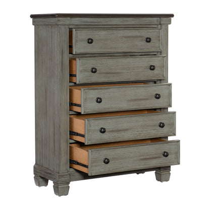 Homelegance Chest Weaver Antique Gray Finish with Coffee Top 1626GY-9