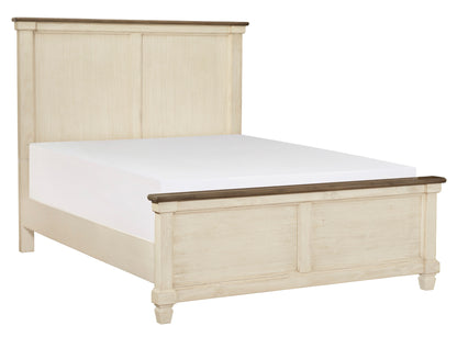 Homelegance Queen Bed Weaver Antique White Rosy Brown Finish 1626-1