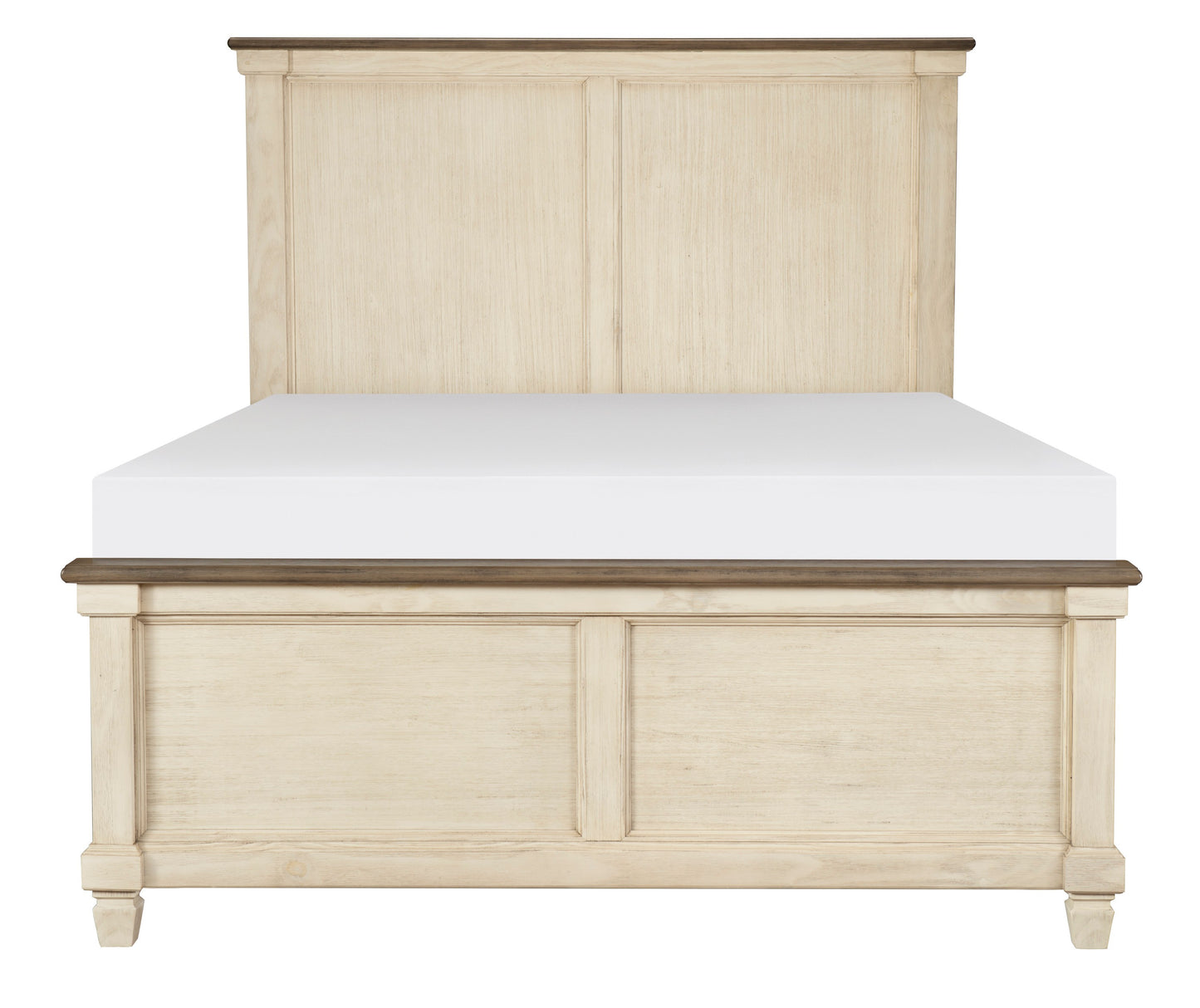 Homelegance Queen Bed Weaver Antique White Rosy Brown Finish 1626-1