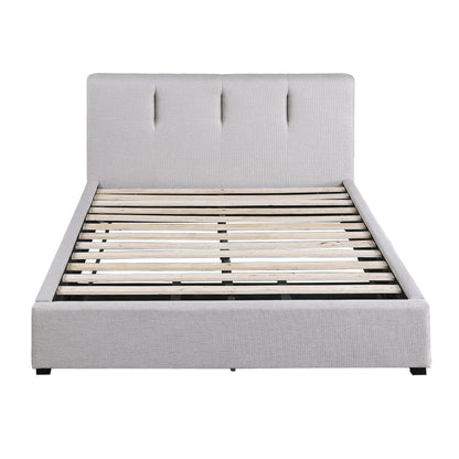 Homelegance Queen Bed Aitana Gray Linen-Like Fabric 1632-1
