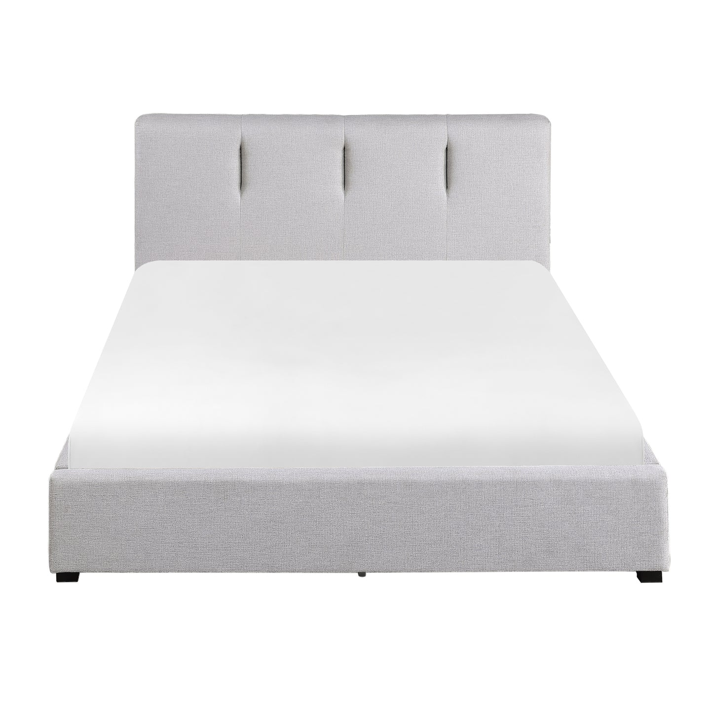 Homelegance Queen Bed Aitana Gray Linen-Like Fabric with Storage 1632-1DW