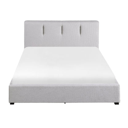 Homelegance Queen Bed Aitana Gray Linen-Like Fabric with Storage 1632-1DW