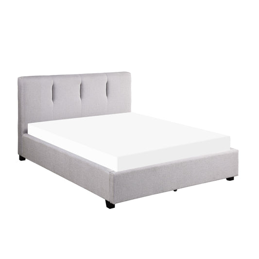 Homelegance Queen Bed Aitana Gray Linen-Like Fabric 1632-1