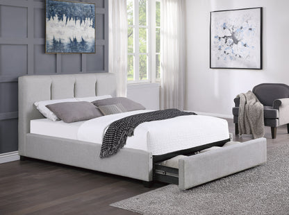 Homelegance Queen Bed Aitana Gray Linen-Like Fabric with Storage 1632-1DW