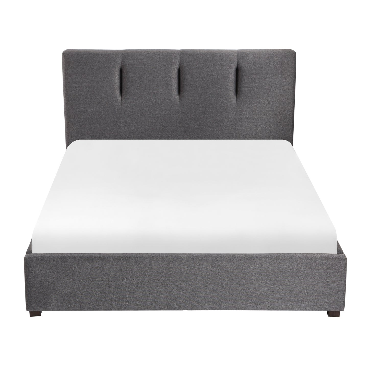 Homelegance Aitana Queen Bed Graphite Linen-Like Fabric with Storage 1632GH-1DW
