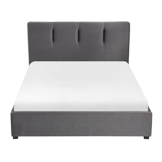 Homelegance Aitana Queen Bed Graphite Linen-Like Fabric with Storage 1632GH-1DW