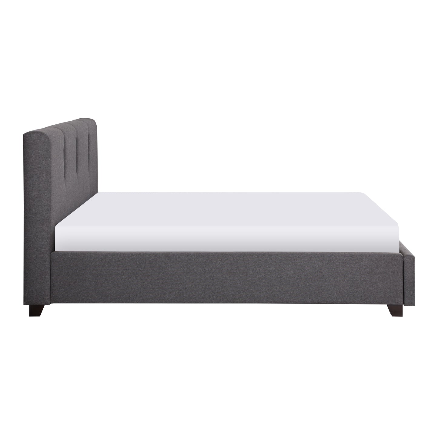 Homelegance Aitana Queen Bed Graphite Linen-Like Fabric with Storage 1632GH-1DW