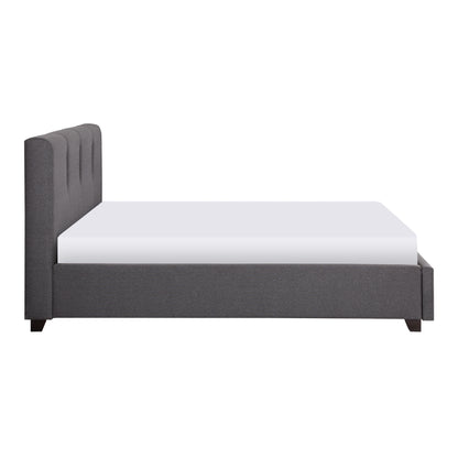 Homelegance Aitana Queen Bed Graphite Linen-Like Fabric with Storage 1632GH-1DW