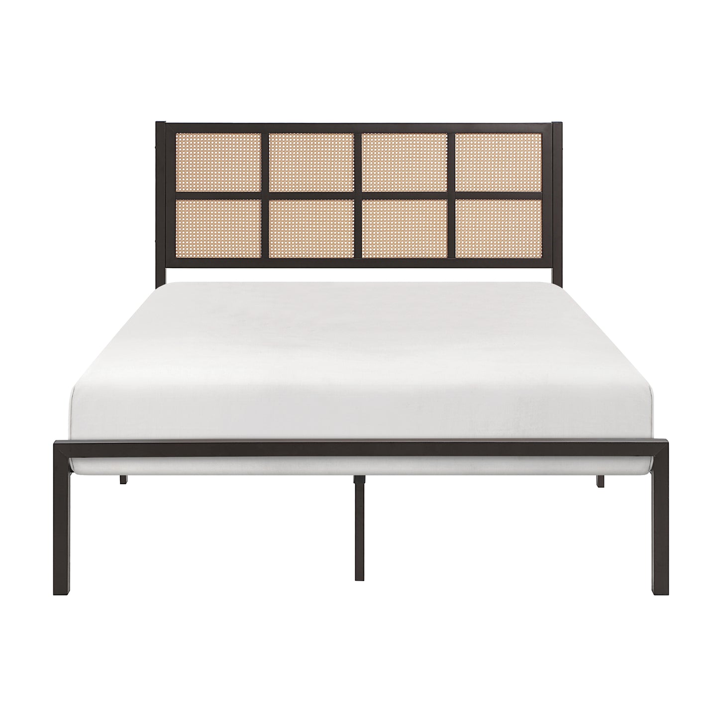 Homelegance Queen Bed Sanibel Dark Bronze Faux Cane Headboard 1635DZ-1