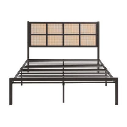 Homelegance Queen Bed Sanibel Dark Bronze Faux Cane Headboard 1635DZ-1