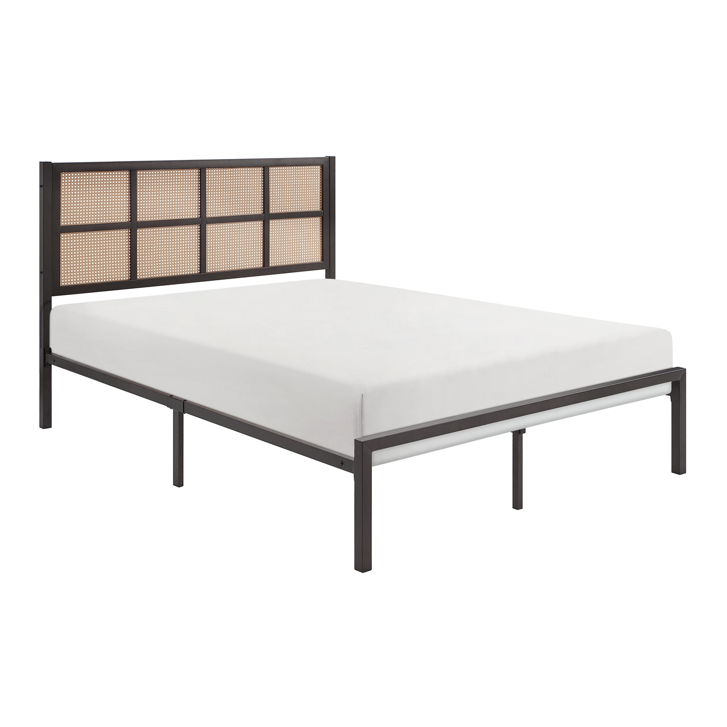 Homelegance Queen Bed Sanibel Dark Bronze Faux Cane Headboard 1635DZ-1