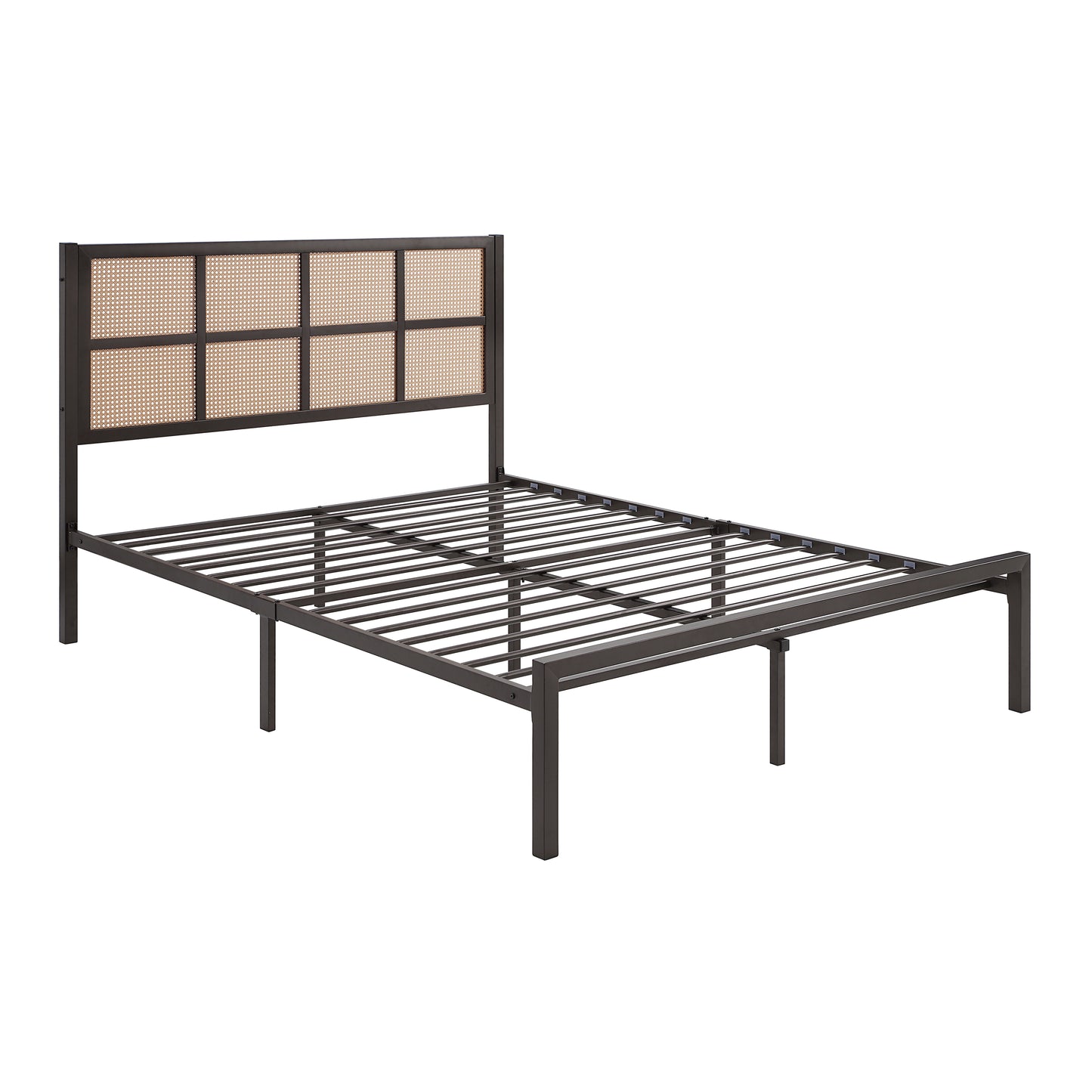 Homelegance Queen Bed Sanibel Dark Bronze Faux Cane Headboard 1635DZ-1